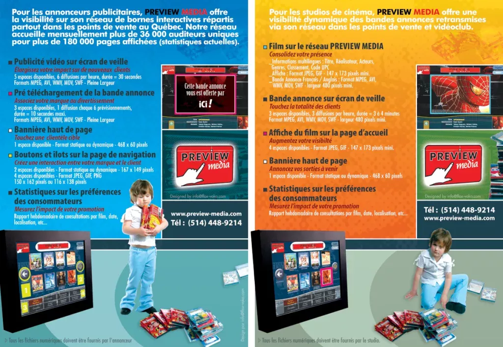 Plaquette annonceurs et studio PREVIEW MEDIA